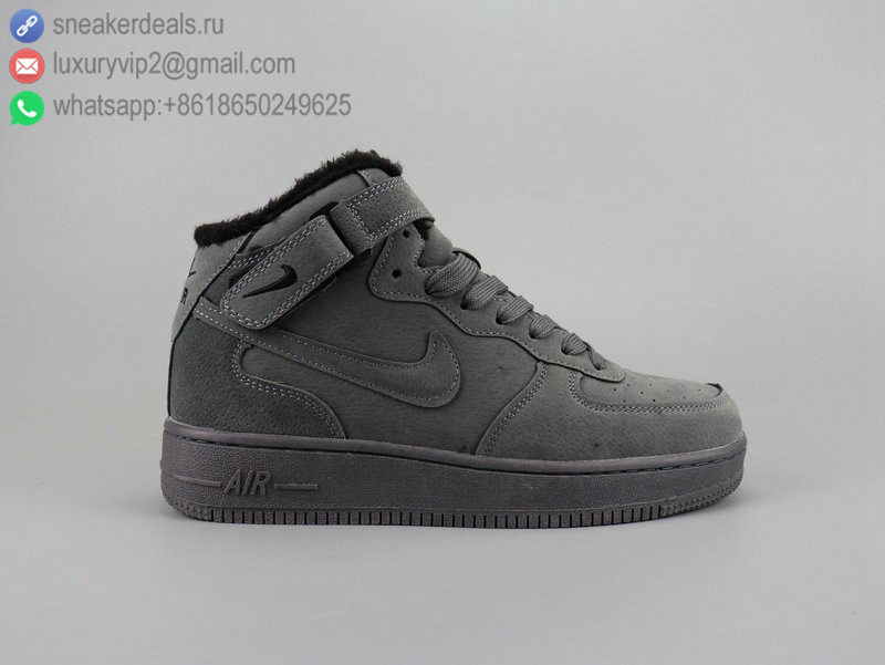 NIKE AIR FORCE 1 '07 LV8 SUEDE GREY FUR HIGH UNISEX SKATE SHOES